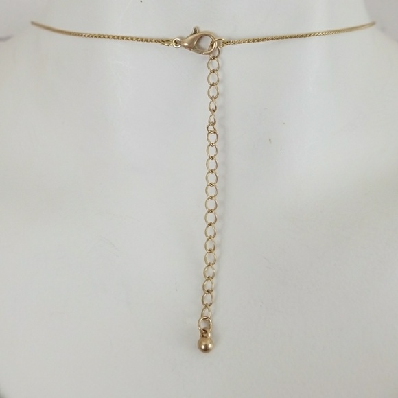 Panacea Gold Tone Black Stone Pendant Necklace - Picture 4 of 4